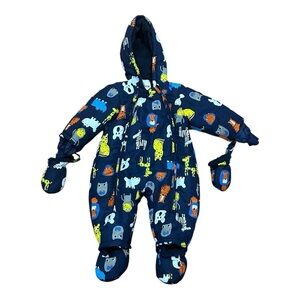 Vine Animal Snowsuit Blue Size 9-12 Months